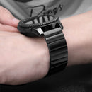 20mm For Samsung Smart Watch One-bead Steel Butterfly Buckle Watch Band(Black)