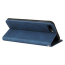 Skin Feel Life Tree Metal Button Horizontal Flip Leather Case with Holder & Card Slot & Wallet & Photo Frame & Strap For iPhone SE 2022 / SE 2020 / 8 / 7(Blue)