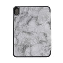 For iPad mini 6 Marble Texture Pattern Horizontal Flip Leather Tablet Case with Three-folding Holder & Pen Slot & Sleep / Wake-up Function(Black Grey)