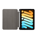 For iPad mini 6 Marble Texture Pattern Horizontal Flip Leather Tablet Case with Three-folding Holder & Pen Slot & Sleep / Wake-up Function(Black Grey)
