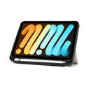 For iPad mini 6 Marble Texture Pattern Horizontal Flip Leather Tablet Case with Three-folding Holder & Pen Slot & Sleep / Wake-up Function(Black Grey)