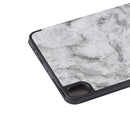 For iPad mini 6 Marble Texture Pattern Horizontal Flip Leather Tablet Case with Three-folding Holder & Pen Slot & Sleep / Wake-up Function(Black Grey)