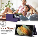 For Samsung Galaxy S21 Ultra 5G Cross-body Square Double Buckle Flip Card Bag TPU+PU Case with Card Slots & Wallet & Photo & Strap(Purple)
