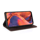 For OPPO F17 Skin Feel Anti-theft Brush Horizontal Flip Leather Case with Holder & Card Slots & Wallet(Brown)