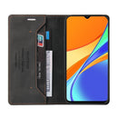 For Xiaomi Redmi 9C Skin Feel Anti-theft Brush Horizontal Flip Leather Case with Holder & Card Slots & Wallet(Black)