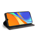 For Xiaomi Redmi 9C Skin Feel Anti-theft Brush Horizontal Flip Leather Case with Holder & Card Slots & Wallet(Black)