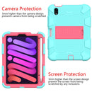 Two-Color Robot Shockproof Silicone + PC Protective Tablet Case with Holder & Pen Slot For iPad mini 6(Mint Green + Rose Red)