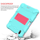 Two-Color Robot Shockproof Silicone + PC Protective Tablet Case with Holder & Pen Slot For iPad mini 6(Mint Green + Rose Red)
