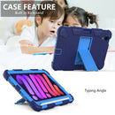 Two-Color Robot Shockproof Silicone + PC Protective Tablet Case with Holder & Pen Slot For iPad mini 6(Navy Blue + Blue)