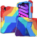 Two-Color Robot Shockproof Silicone + PC Protective Tablet Case with Holder & Pen Slot For iPad mini 6(Colorful + Blue)