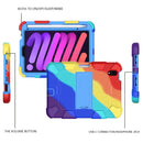 Two-Color Robot Shockproof Silicone + PC Protective Tablet Case with Holder & Pen Slot For iPad mini 6(Colorful + Blue)