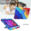 Two-Color Robot Shockproof Silicone + PC Protective Tablet Case with Holder & Pen Slot For iPad mini 6(Colorful + Blue)