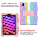 Two-Color Robot Shockproof Silicone + PC Protective Tablet Case with Holder & Pen Slot For iPad mini 6(Colorful + Rose Gold)