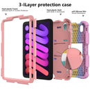 Two-Color Robot Shockproof Silicone + PC Protective Tablet Case with Holder & Pen Slot For iPad mini 6(Colorful + Rose Gold)
