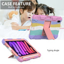 Two-Color Robot Shockproof Silicone + PC Protective Tablet Case with Holder & Pen Slot For iPad mini 6(Colorful + Rose Gold)