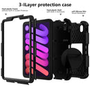 Two-Color Robot Shockproof Silicone + PC Protective Tablet Case with Holder & Pen Slot For iPad mini 6(Black)
