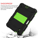 Two-Color Robot Shockproof Silicone + PC Protective Tablet Case with Holder & Pen Slot For iPad mini 6(Black + Yellow Green)
