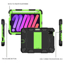 Two-Color Robot Shockproof Silicone + PC Protective Tablet Case with Holder & Pen Slot For iPad mini 6(Black + Yellow Green)