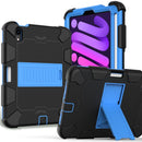 Two-Color Robot Shockproof Silicone + PC Protective Tablet Case with Holder & Pen Slot For iPad mini 6(Black + Blue)