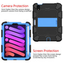 Two-Color Robot Shockproof Silicone + PC Protective Tablet Case with Holder & Pen Slot For iPad mini 6(Black + Blue)