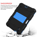 Two-Color Robot Shockproof Silicone + PC Protective Tablet Case with Holder & Pen Slot For iPad mini 6(Black + Blue)