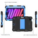 Two-Color Robot Shockproof Silicone + PC Protective Tablet Case with Holder & Pen Slot For iPad mini 6(Black + Blue)
