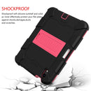 Two-Color Robot Shockproof Silicone + PC Protective Tablet Case with Holder & Pen Slot For iPad mini 6(Black + Rose Red)