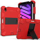 Two-Color Robot Shockproof Silicone + PC Protective Tablet Case with Holder & Pen Slot For iPad mini 6(Red + Black)