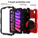 Two-Color Robot Shockproof Silicone + PC Protective Tablet Case with Holder & Pen Slot For iPad mini 6(Red + Black)