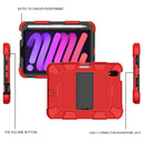 Two-Color Robot Shockproof Silicone + PC Protective Tablet Case with Holder & Pen Slot For iPad mini 6(Red + Black)