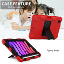 Two-Color Robot Shockproof Silicone + PC Protective Tablet Case with Holder & Pen Slot For iPad mini 6(Red + Black)