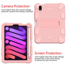 Two-Color Robot Shockproof Silicone + PC Protective Tablet Case with Holder & Pen Slot For iPad mini 6(Rose Gold)