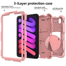 Two-Color Robot Shockproof Silicone + PC Protective Tablet Case with Holder & Pen Slot For iPad mini 6(Rose Gold)