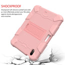 Two-Color Robot Shockproof Silicone + PC Protective Tablet Case with Holder & Pen Slot For iPad mini 6(Rose Gold)