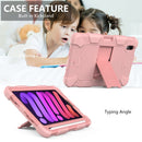 Two-Color Robot Shockproof Silicone + PC Protective Tablet Case with Holder & Pen Slot For iPad mini 6(Rose Gold)