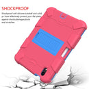 Two-Color Robot Shockproof Silicone + PC Protective Tablet Case with Holder & Pen Slot For iPad mini 6(Rose Red + Blue)