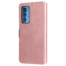 For Motorola Moto Edge 20 Pro Classic Calf Texture PU + TPU Horizontal Flip Leather Case with Holder & Card Slots & Wallet(Rose Gold)