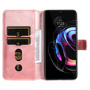 For Motorola Moto Edge 20 Pro Classic Calf Texture PU + TPU Horizontal Flip Leather Case with Holder & Card Slots & Wallet(Rose Gold)