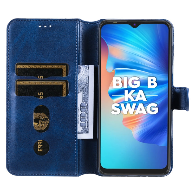 For Tecno Spark 6 Go Classic Calf Texture PU + TPU Horizontal Flip Leather Case with Holder & Card Slots & Wallet(Blue)