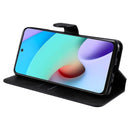 For Xiaomi Redmi 10 Classic Calf Texture PU + TPU Horizontal Flip Leather Case with Holder & Card Slots & Wallet(Black)