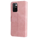 For Xiaomi Redmi 10 Classic Calf Texture PU + TPU Horizontal Flip Leather Case with Holder & Card Slots & Wallet(Rose Gold)