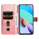 For Xiaomi Redmi 10 Classic Calf Texture PU + TPU Horizontal Flip Leather Case with Holder & Card Slots & Wallet(Rose Gold)
