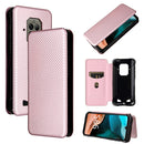 For Doogee S86 / S86 Pro Carbon Fiber Texture Magnetic Horizontal Flip TPU + PC + PU Leather Case with Card Slot(Pink)