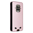 For Doogee S86 / S86 Pro Carbon Fiber Texture Magnetic Horizontal Flip TPU + PC + PU Leather Case with Card Slot(Pink)