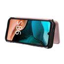 For Doogee S86 / S86 Pro Carbon Fiber Texture Magnetic Horizontal Flip TPU + PC + PU Leather Case with Card Slot(Pink)