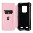 For Doogee S86 / S86 Pro Carbon Fiber Texture Magnetic Horizontal Flip TPU + PC + PU Leather Case with Card Slot(Pink)