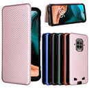 For Doogee S86 / S86 Pro Carbon Fiber Texture Magnetic Horizontal Flip TPU + PC + PU Leather Case with Card Slot(Pink)