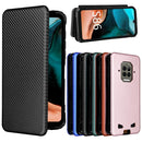 For Doogee S86 / S86 Pro Carbon Fiber Texture Magnetic Horizontal Flip TPU + PC + PU Leather Case with Card Slot(Black)