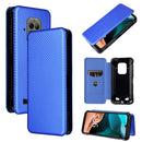 For Doogee S86 / S86 Pro Carbon Fiber Texture Magnetic Horizontal Flip TPU + PC + PU Leather Case with Card Slot(Blue)