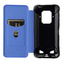 For Doogee S86 / S86 Pro Carbon Fiber Texture Magnetic Horizontal Flip TPU + PC + PU Leather Case with Card Slot(Blue)